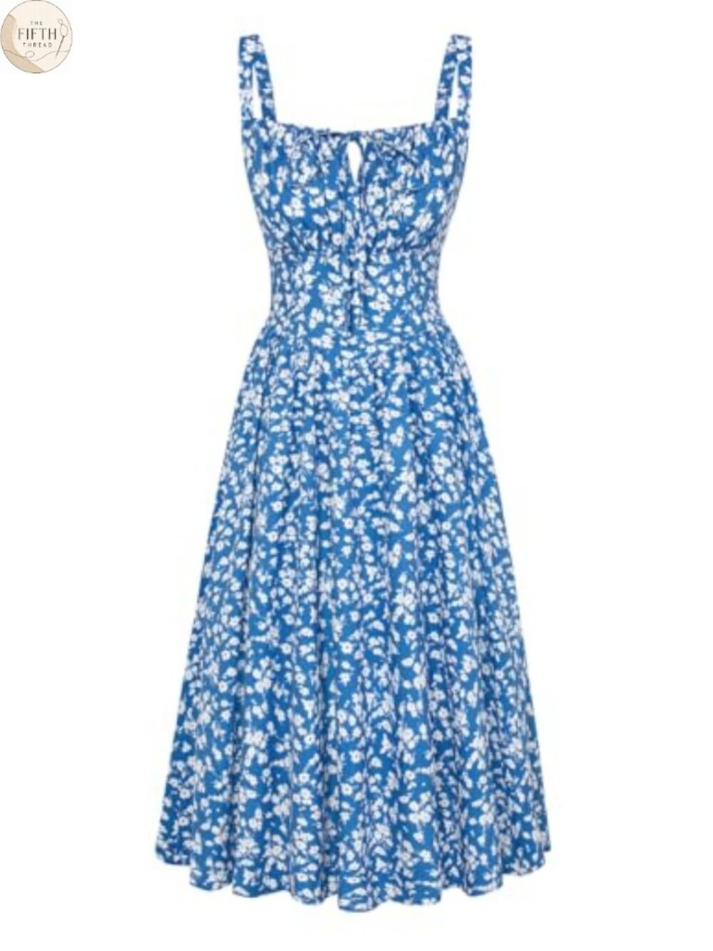 Scarlet Darkness Women's Floral Corset Midi Dress with Pockets